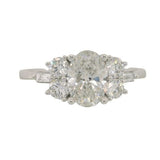 14 Karat White Gold Oval Lab Grown Diamond=1 Carat Center FG VS 6 Lab Grown Diamonds=.50 Carat FG VS Ring