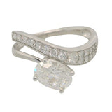 14 Karat White Gold Oval Lab Grown Diamond=1 Carat FG VS Center 15 Lab Grown Diamonds=.50 Carat FG VS Ring
