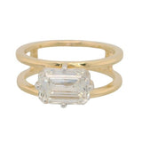 14 Karat Yellow Gold Emerald Lab Grown Diamond=2 Carat FG VS Ring