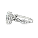 14 Karat White Oval Center Lab Grown Diamond=3 Carat 58 Lab Grown Diamonds=.74 Carat Size 7