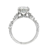 14 Karat White Oval Center Lab Grown Diamond=3 Carat 58 Lab Grown Diamonds=.74 Carat Size 7