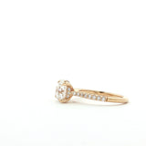 14 Karat Yellow Gold 28 Lab Grown Diamonds=.32 Carat Round Center Lab Grown Diamond=2 Carat Size 7