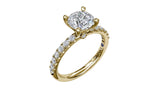 14 Karat Yellow Gold 16 Diamonds=.32 Carat FG VS Semi Engagement Ring Cubic Zirconia Center Stone Size 6.5