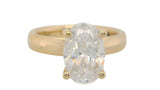 14 Karat Yellow Gold 2 Diamonds=.02 Carat FG VS Semi Cubic Zirconia Engagement Ring Size 6.5