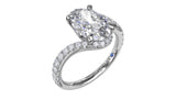 14 Karat White Gold 28 Diamonds=.39 Carat FG VS Semi Cubic Zirconia Engagement Ring Size 6.5