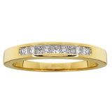 WEDDING BANDS
14 Karat Yellow Gold 9 Diamonds= .25 Carat GH SI Princess WEdding Band Size 7