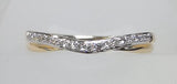 14 Karat Two Tone Yellow & White Gold Wedding Band 17 Diamonds=.10 Carat HI,SI1 Size 7