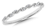 10 Karat White Gold Diamonds=0.09 Carat Stackable Band  Size 7