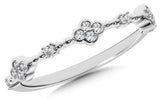 14 Karat White Gold Diamonds=0.16 Carat Stackable Band Size 7