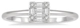 10 Karat White Gold 10 Diamonds=0.12 Carat Stackable Petite Fashion Ring Size 7