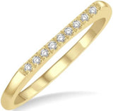 10 Karat Yellow Gold 9 Diamonds=0.07 Carat Stackable Petite Bar Ring Size 7