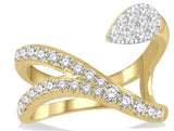 18 Karat Yellow & White Gold 33 Diamonds=0.9 Carat FG,SI Fashion Ring Size 7