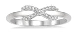 10 Karat White Gold Diamonds=0.10 Carat Petite Infinity Ring 21 Size7