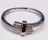 14 Karat Yellow & White Gold 30 Diamonds=0.10 Carat GH,VS-SI Ring