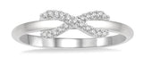 10 Karat White Gold Diamonds=0.10 Carat Petite Infinity Ring 21 Size7