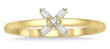 10 Karat Yellow Gold 5 Diamond=0.10 Carat Stackable Petite Ring Size 7