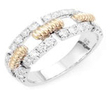 14 Karat Yellow & White Gold 28 Diamonds=.98 Carat IJ,SI Ring Size 7