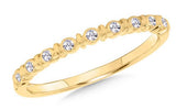 10 Karat Yellow Gold 9 Diamonds=0.10 Carat HI, I1 Stackable Band Size 7