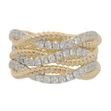 14 Karat Yellow 47 Diamonds=.62 Carat GH SI Wave Design Ring