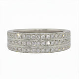 14 Karat White Gold 66 Diamonds=0.50 Carat GH,SI 3 Row Band