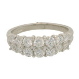 Platinum 14 Diamonds=1.04 Carat GH SI1 Double Row Ring