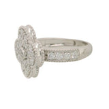 14 Karat White Gold 29 Lab Grown Diamonds=1.25 Carat FG VS Clover Ring