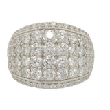 14 Karat White Gold 100 Lab Grown Diamonds=3 Carat FG VS Multi-Row Ring