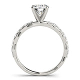 14kt gold Single Row Engagement Ring Prong Set
