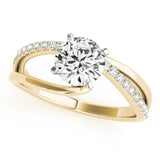 14kt gold Single Row Engagement Ring Prong Set