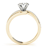 14kt gold Single Row Engagement Ring Prong Set