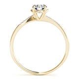 14kt gold Single Row Engagement Ring Prong Set