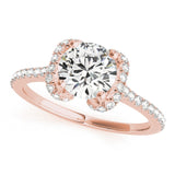 14kt gold Single Row Engagement Ring Prong Set