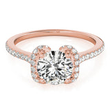 14kt gold Single Row Engagement Ring Prong Set