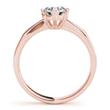 14kt gold Single Row Engagement Ring Prong Set