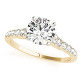 14kt gold Single Row Engagement Ring Prong Set