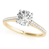 14kt gold Single Row Engagement Ring Prong Set