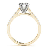 14kt gold Single Row Engagement Ring Prong Set