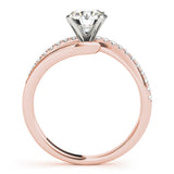 14kt gold Single Row Engagement Ring Prong Set