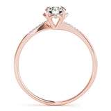 14kt gold Single Row Engagement Ring Prong Set