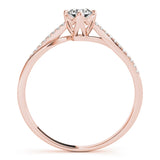 14kt gold Single Row Engagement Ring Prong Set