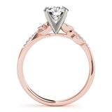 14kt gold Single Row Engagement Ring Prong Set