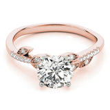 14kt gold Single Row Engagement Ring Prong Set