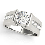 Platinum Single Row Engagement Ring Channel Set