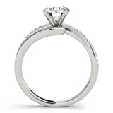 Platinum Single Row Engagement Ring Prong Set