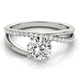 Platinum Single Row Engagement Ring Prong Set