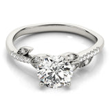 Platinum Single Row Engagement Ring Prong Set