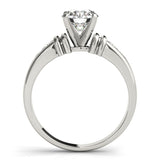 Silver Single Row Engagement Ring Channel Set