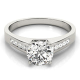 Silver Single Row Engagement Ring Channel Set
