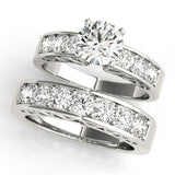 Silver Single Row Engagement Ring Channel Set