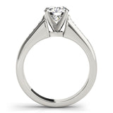 Silver Single Row Engagement Ring Channel Set